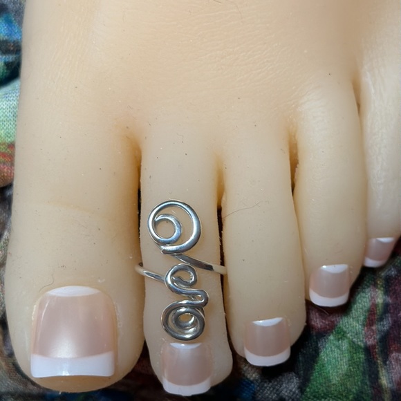 Sterling Silver Toe Ring- Adjustable Toe Ring- Unique- Midi/Knuckle Ring- Fs#33 - Picture 6 of 11